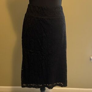 Pull on black lace skirt